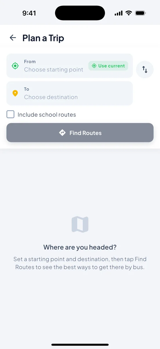 Transit246 app planning a trip across Barbados